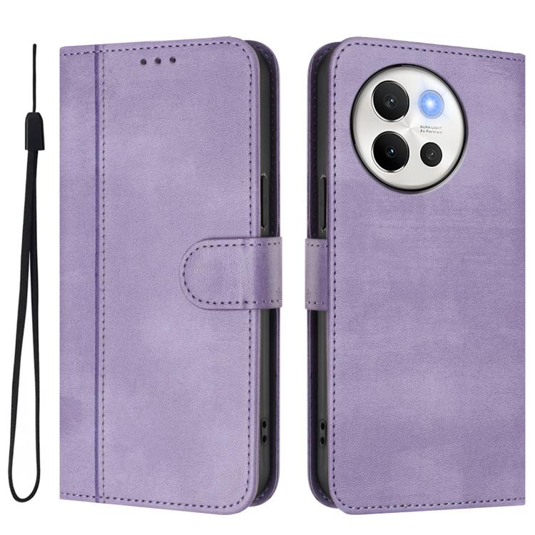 For vivo V30E 5G Global / V40 Lite 5G Line Splicing Buckle Retro Leather Phone Case