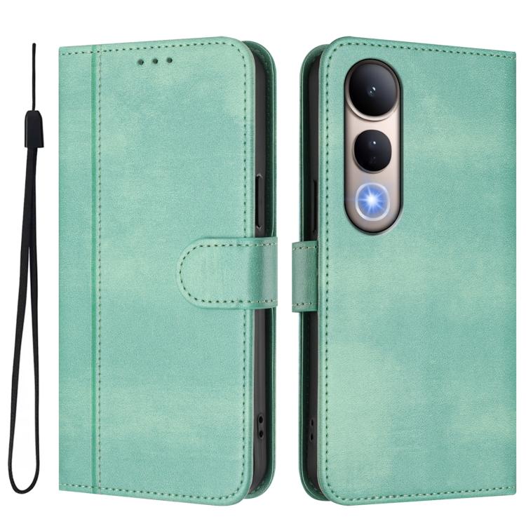 For vivo V50 Lite 5G Global / V40 Lite 4G Line Splicing Buckle Retro Leather Phone Case