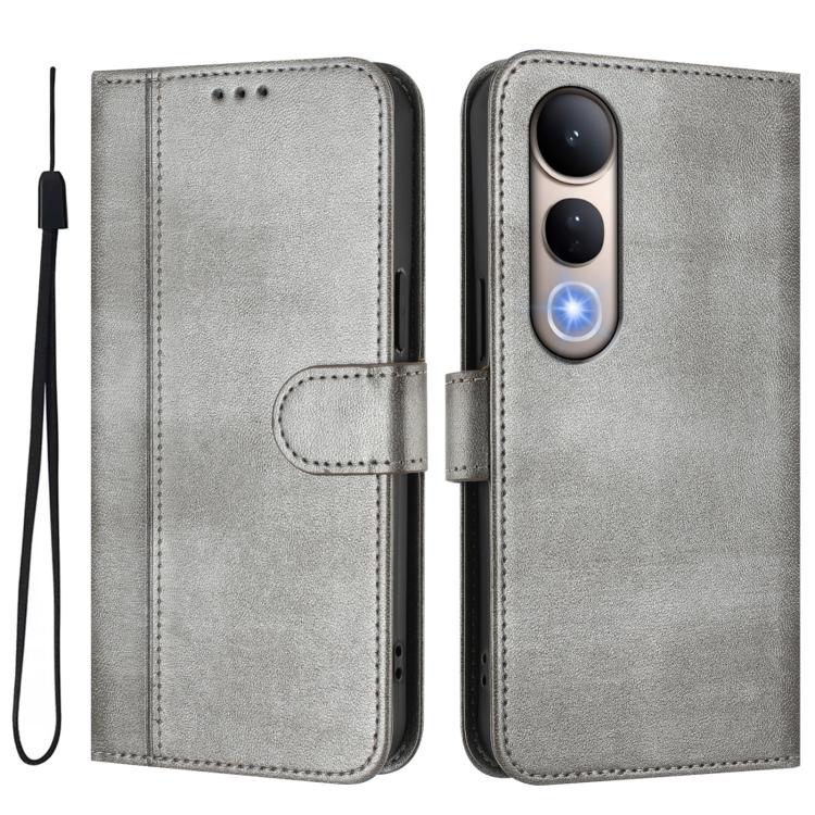 For vivo V50 Lite 5G Global / V40 Lite 4G Line Splicing Buckle Retro Leather Phone Case