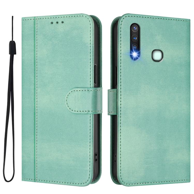 For vivo Y19 / U3 / Y5s / Z5i / U20 Line Splicing Buckle Retro Leather Phone Case