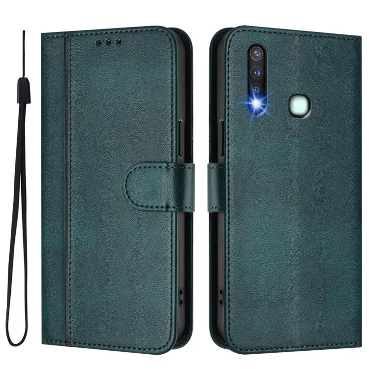 For vivo Y19 / U3 / Y5s / Z5i / U20 Line Splicing Buckle Retro Leather Phone Case