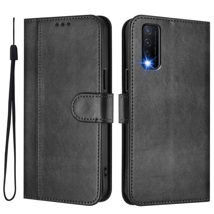 For vivo Y20 / Y20i / Y20s / Y11s / Y12s Line Splicing Buckle Retro Leather Phone Case