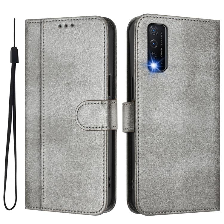 For vivo Y20 / Y20i / Y20s / Y11s / Y12s Line Splicing Buckle Retro Leather Phone Case