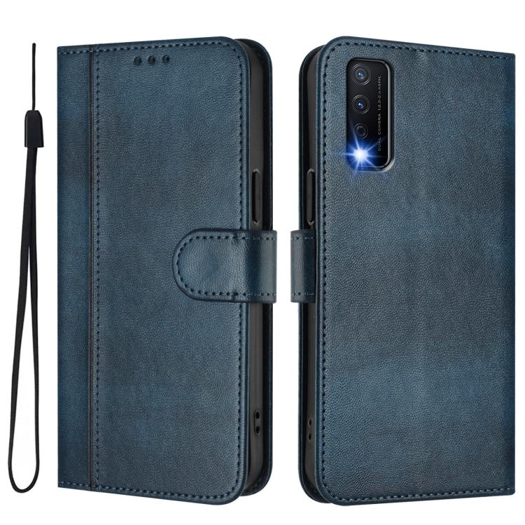 For vivo Y20 / Y20i / Y20s / Y11s / Y12s Line Splicing Buckle Retro Leather Phone Case