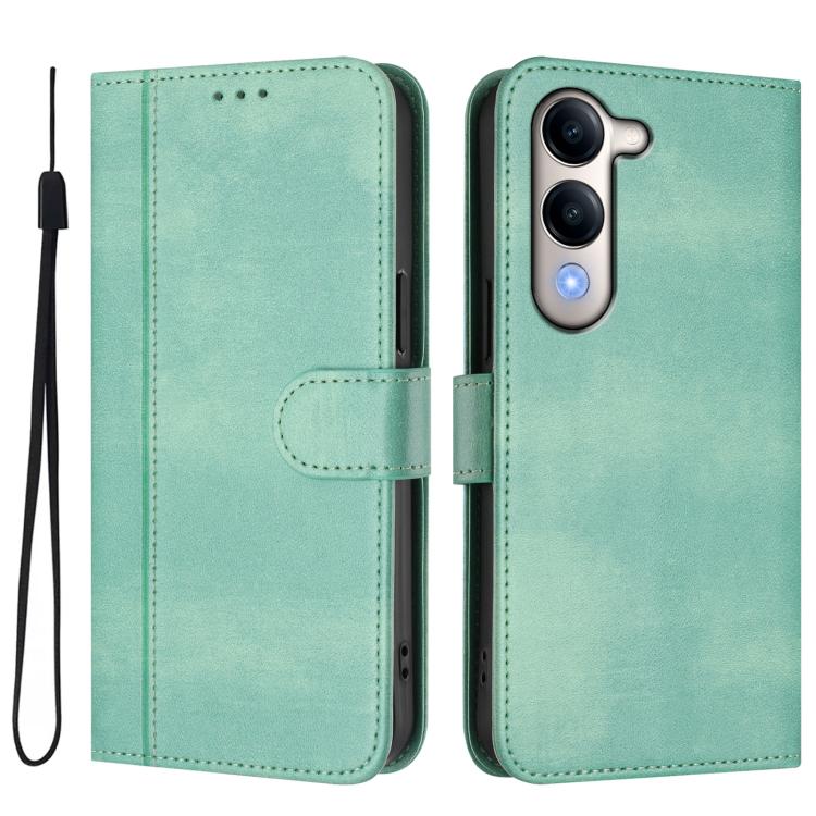For vivo Y04 4G Global / Y29s 5G Line Splicing Buckle Retro Leather Phone Case