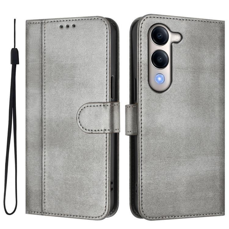 For vivo Y04 4G Global / Y29s 5G Line Splicing Buckle Retro Leather Phone Case