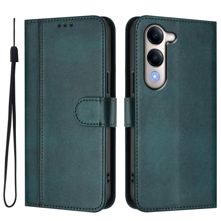 For vivo Y04 4G Global / Y29s 5G Line Splicing Buckle Retro Leather Phone Case
