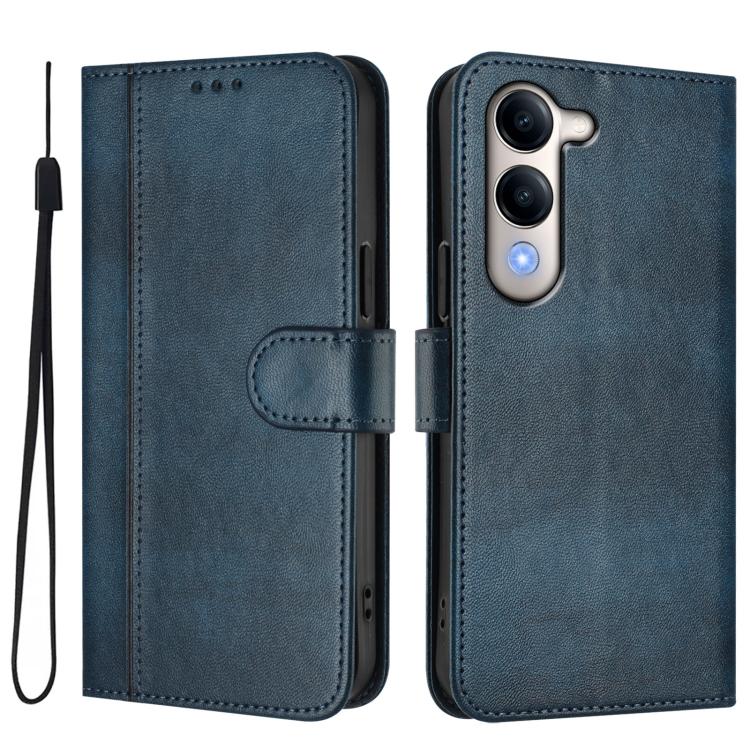 For vivo Y04 4G Global / Y29s 5G Line Splicing Buckle Retro Leather Phone Case