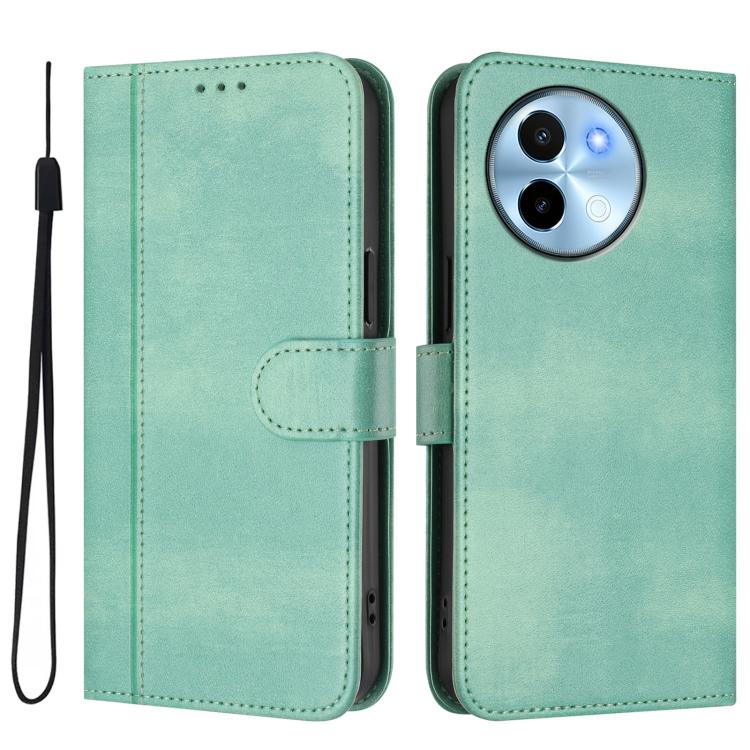 For vivo Y38 5G / T3x 5G Global Line Splicing Buckle Retro Leather Phone Case