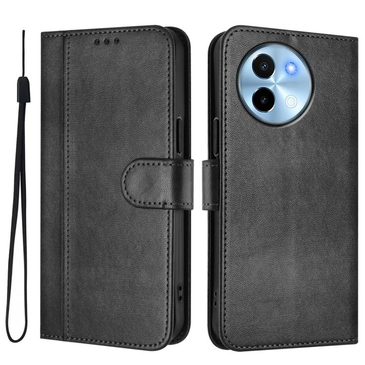 For vivo Y38 5G / T3x 5G Global Line Splicing Buckle Retro Leather Phone Case