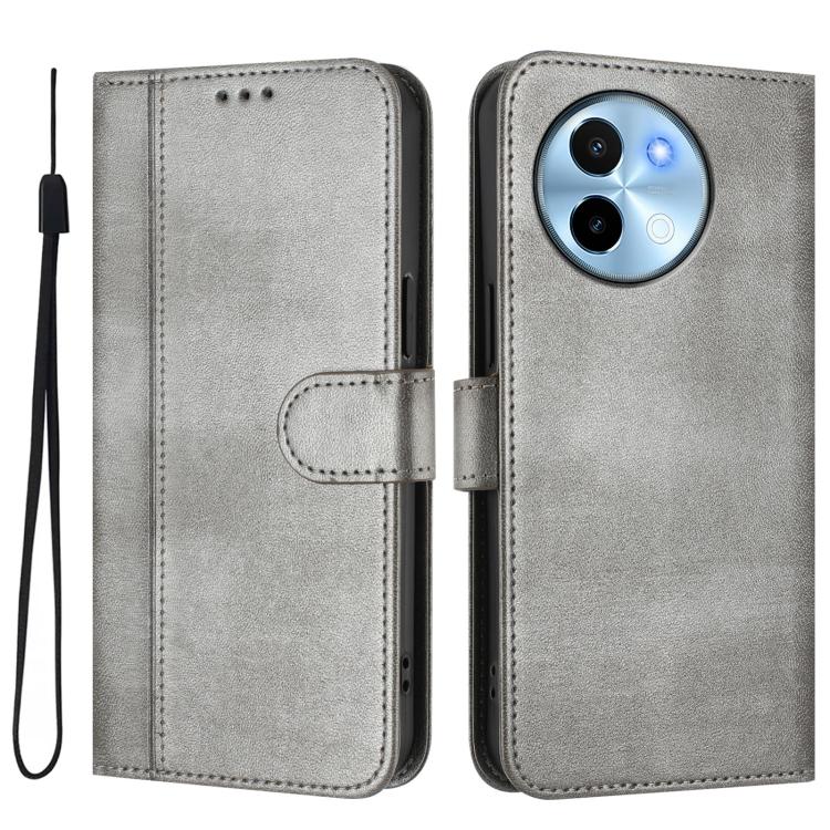 For vivo Y38 5G / T3x 5G Global Line Splicing Buckle Retro Leather Phone Case