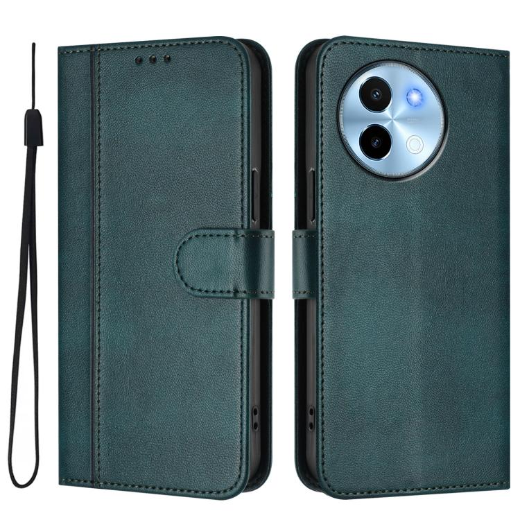For vivo Y38 5G / T3x 5G Global Line Splicing Buckle Retro Leather Phone Case