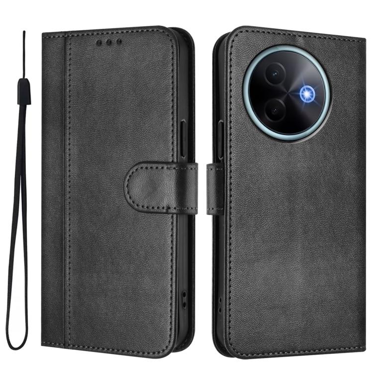 For vivo Y39 5G Global Line Splicing Buckle Retro Leather Phone Case