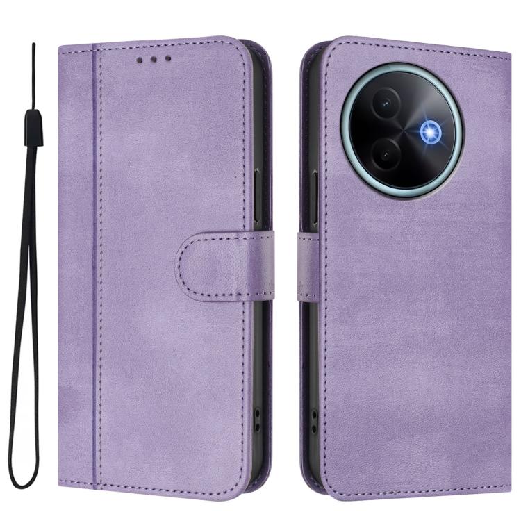 For vivo Y39 5G Global Line Splicing Buckle Retro Leather Phone Case