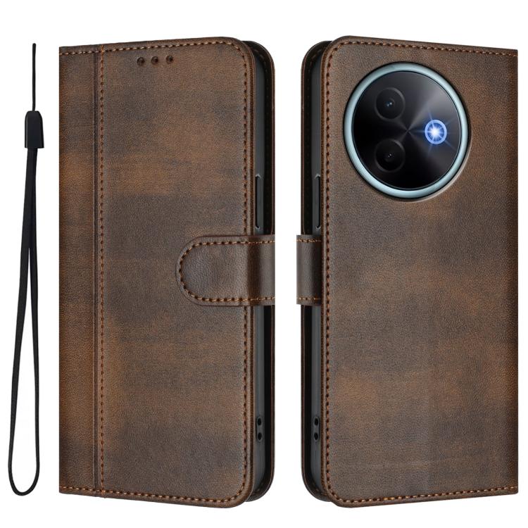 For vivo Y39 5G Global Line Splicing Buckle Retro Leather Phone Case