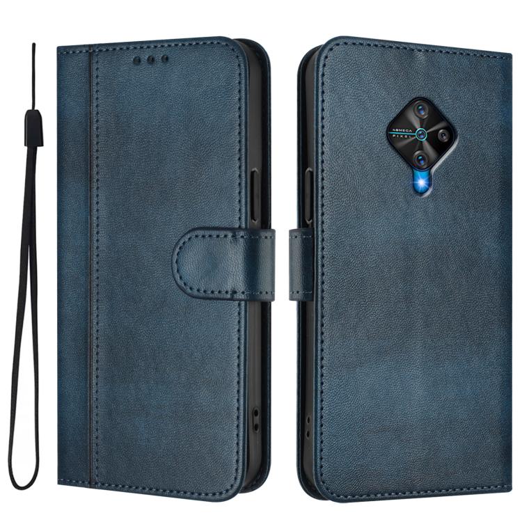 For vivo Y31 4G 2021 India / Y51A 2021 Line Splicing Buckle Retro Leather Phone Case