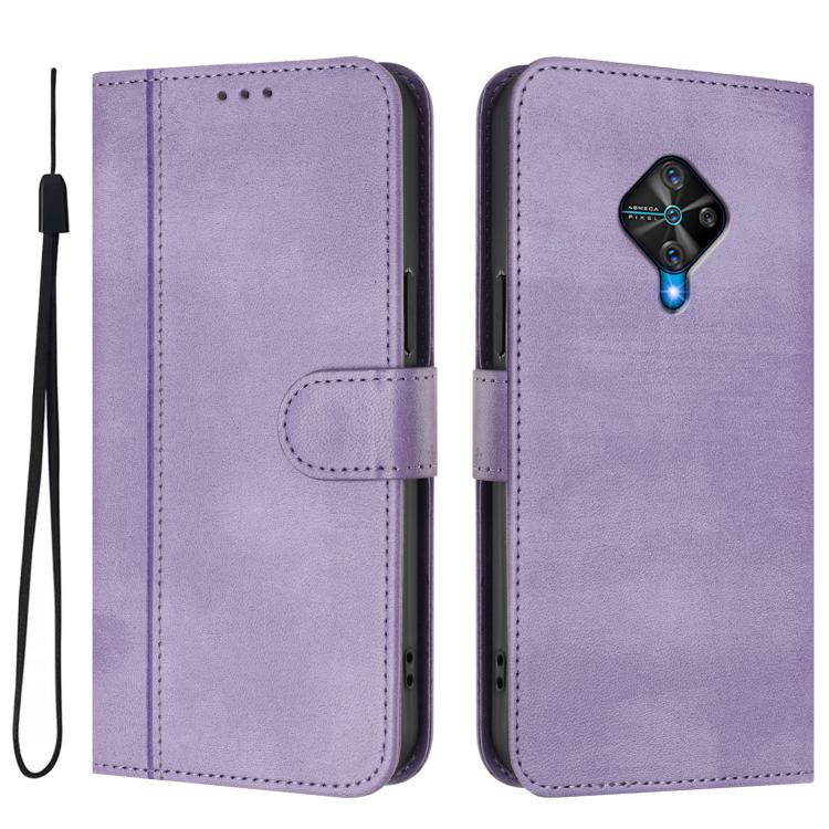 For vivo Y31 4G 2021 India / Y51A 2021 Line Splicing Buckle Retro Leather Phone Case