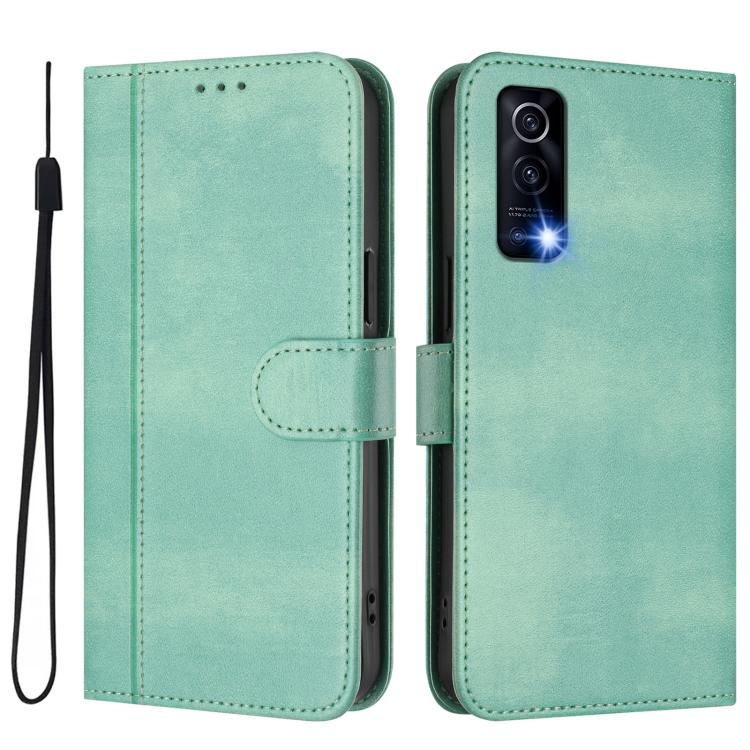 For vivo Y72 5G / Y52 5G / iQOO Z3 Line Splicing Buckle Retro Leather Phone Case