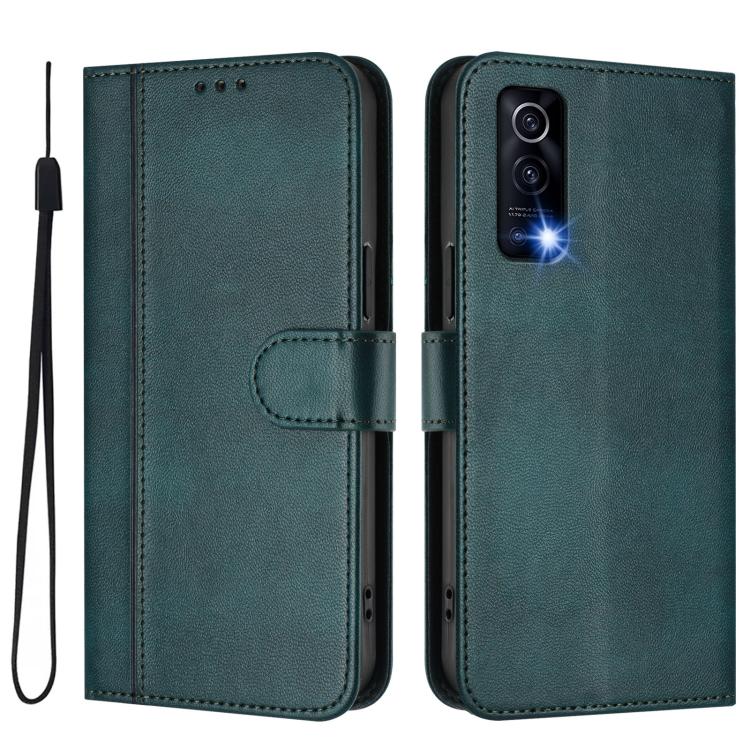 For vivo Y72 5G / Y52 5G / iQOO Z3 Line Splicing Buckle Retro Leather Phone Case