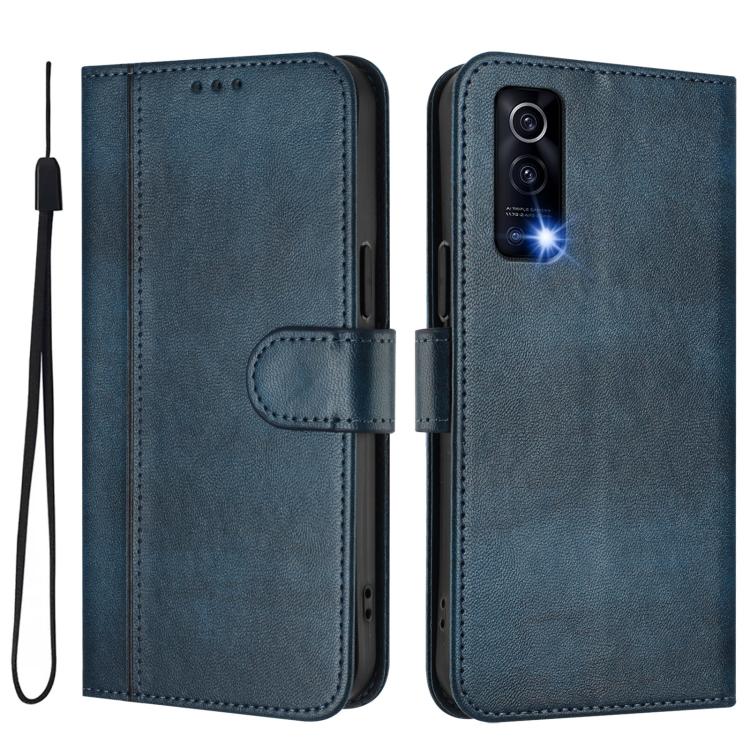 For vivo Y72 5G / Y52 5G / iQOO Z3 Line Splicing Buckle Retro Leather Phone Case