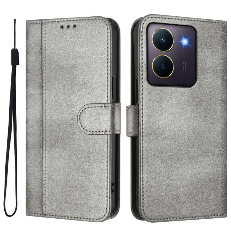 For vivo Y36 5G / 4G / Y27s 4G Global Line Splicing Buckle Retro Leather Phone Case
