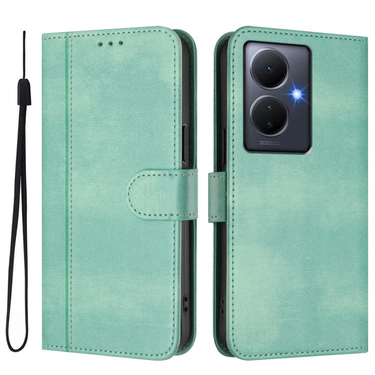 For vivo Y78+ 5G / Y78 Global / V29 Lite Line Splicing Buckle Retro Leather Phone Case