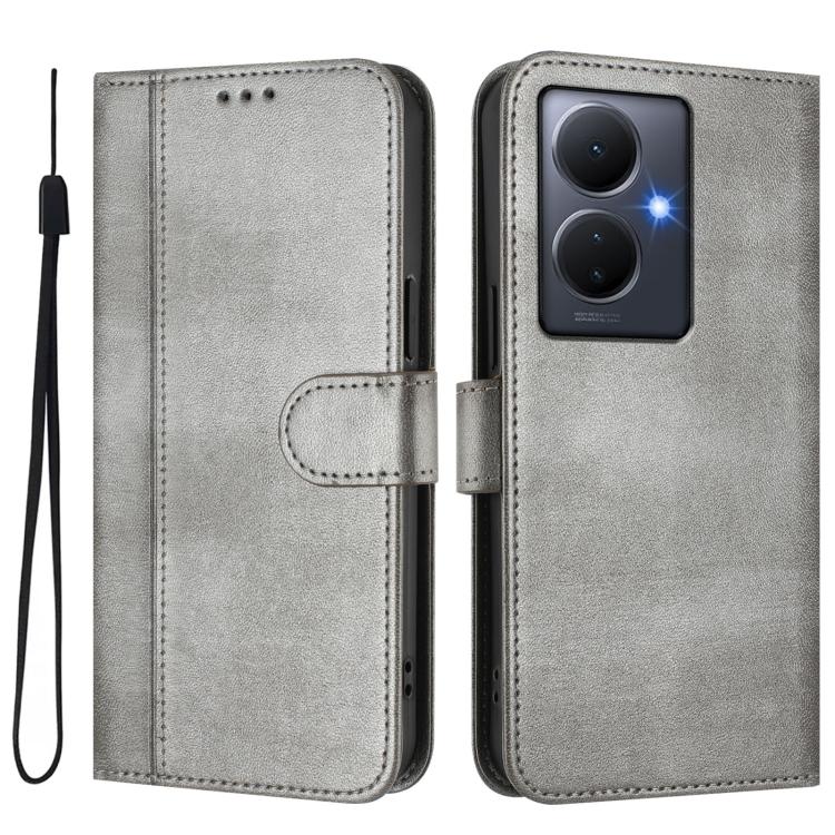 For vivo Y78+ 5G / Y78 Global / V29 Lite Line Splicing Buckle Retro Leather Phone Case