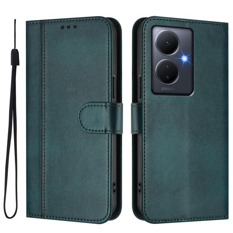 For vivo Y78+ 5G / Y78 Global / V29 Lite Line Splicing Buckle Retro Leather Phone Case