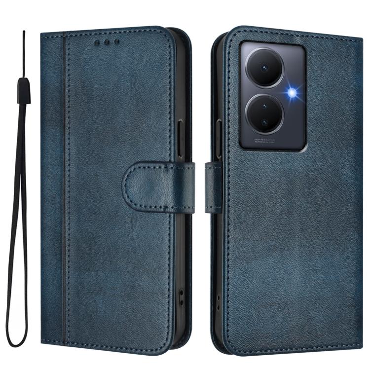 For vivo Y78+ 5G / Y78 Global / V29 Lite Line Splicing Buckle Retro Leather Phone Case