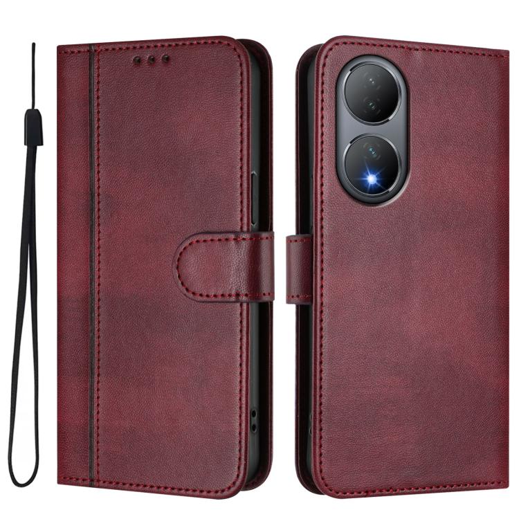 For vivo Y100 5G / Y100A 5G India Line Splicing Buckle Retro Leather Phone Case