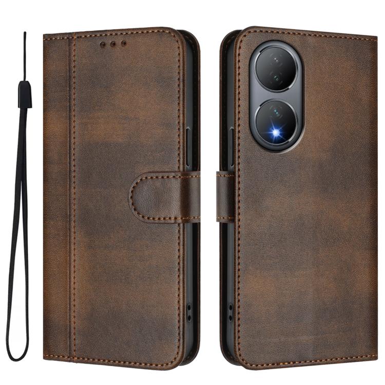 For vivo Y100 5G / Y100A 5G India Line Splicing Buckle Retro Leather Phone Case