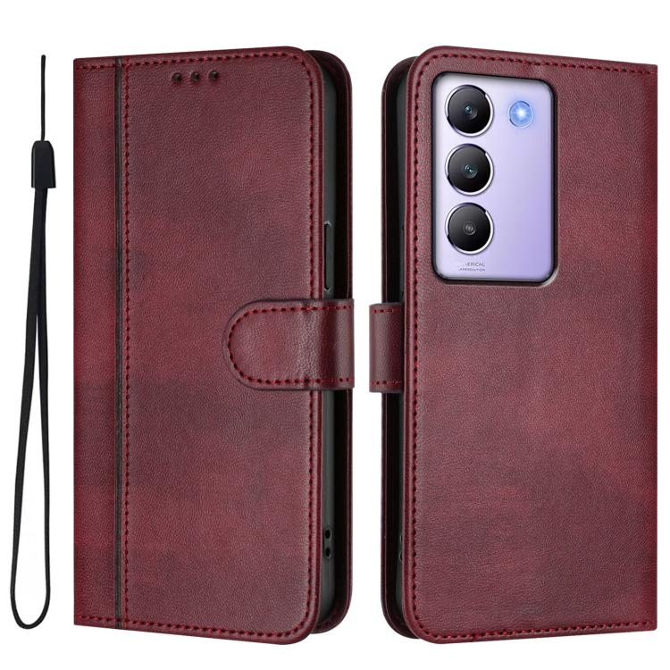 For vivo Y100 5G IDN / T3 5G IDN Line Splicing Buckle Retro Leather Phone Case