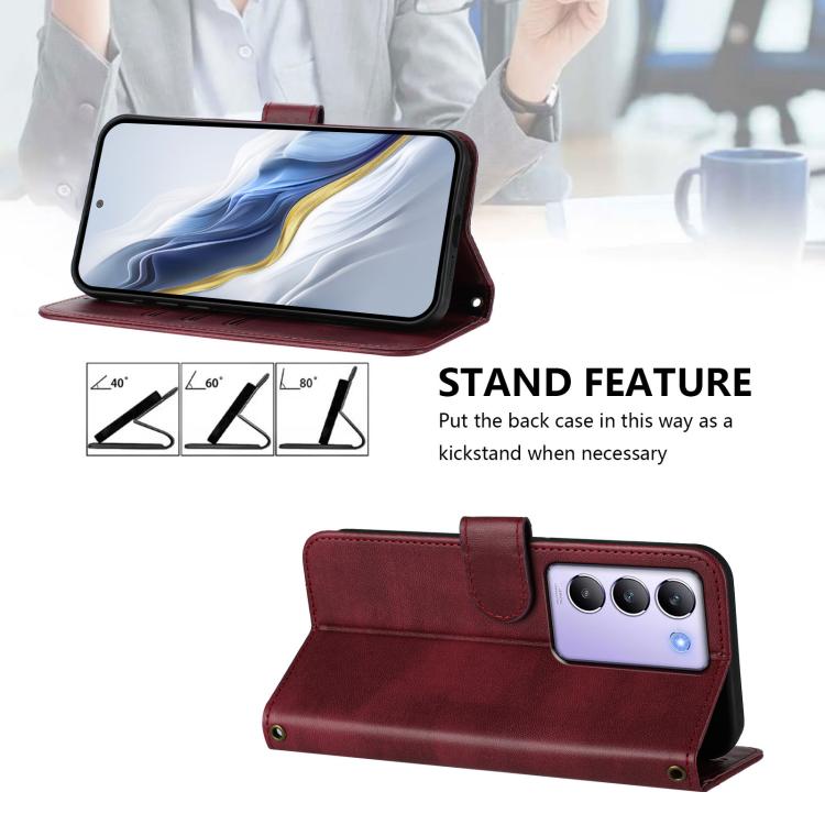 For vivo Y100 5G IDN / T3 5G IDN Line Splicing Buckle Retro Leather Phone Case