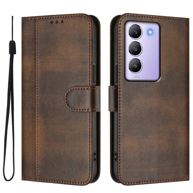 For vivo Y100 5G IDN / T3 5G IDN Line Splicing Buckle Retro Leather Phone Case
