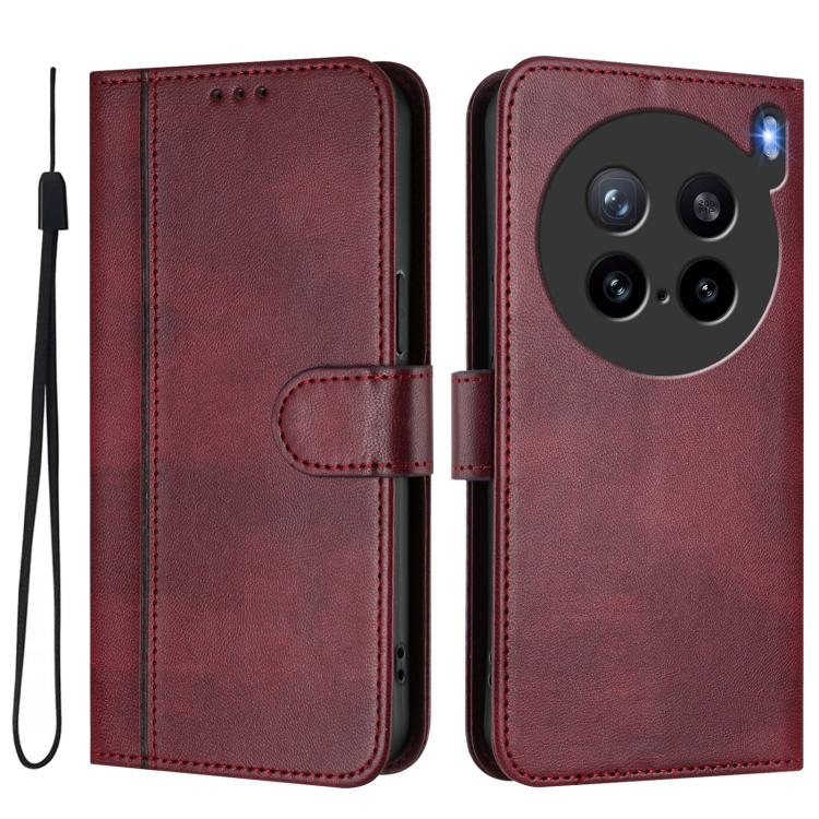 For vivo X200s 5G Line Splicing Buckle Retro Leather Phone Case