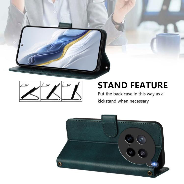 For vivo X200s 5G Line Splicing Buckle Retro Leather Phone Case