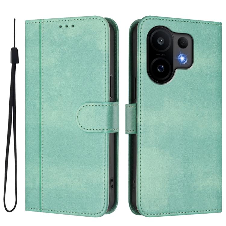 For vivo S30 Line Splicing Buckle Retro Leather Phone Case