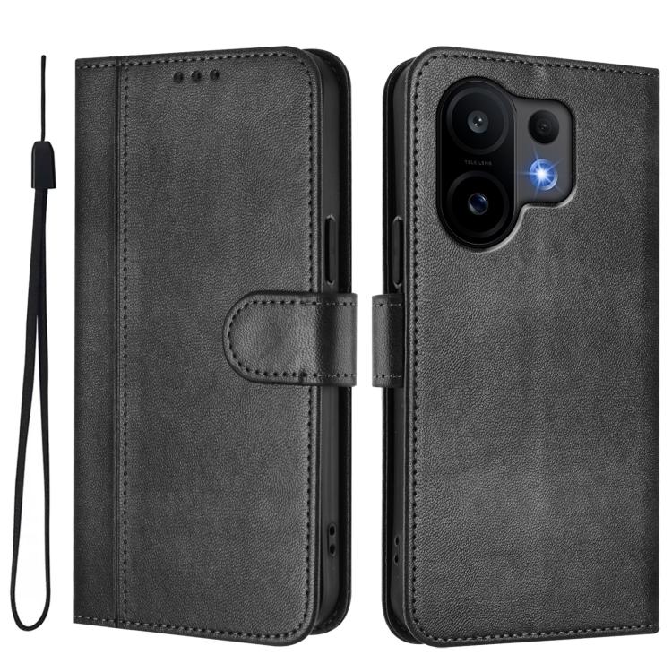 For vivo S30 Line Splicing Buckle Retro Leather Phone Case