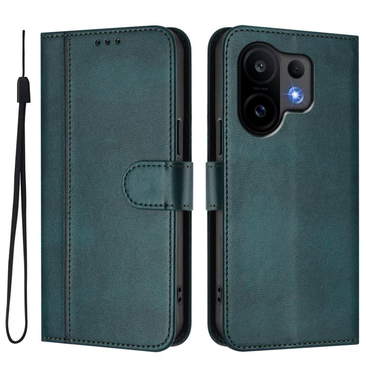 For vivo S30 Line Splicing Buckle Retro Leather Phone Case