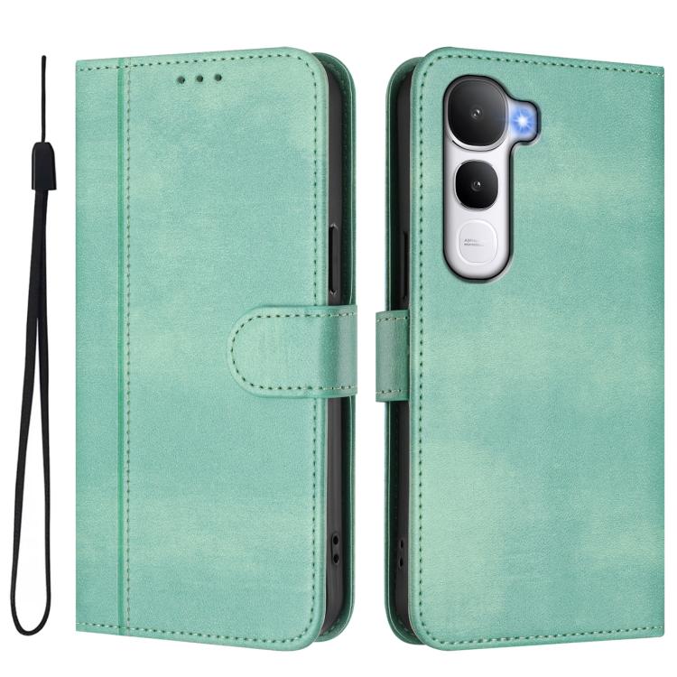 For vivo Y400 5G Global Line Splicing Buckle Retro Leather Phone Case