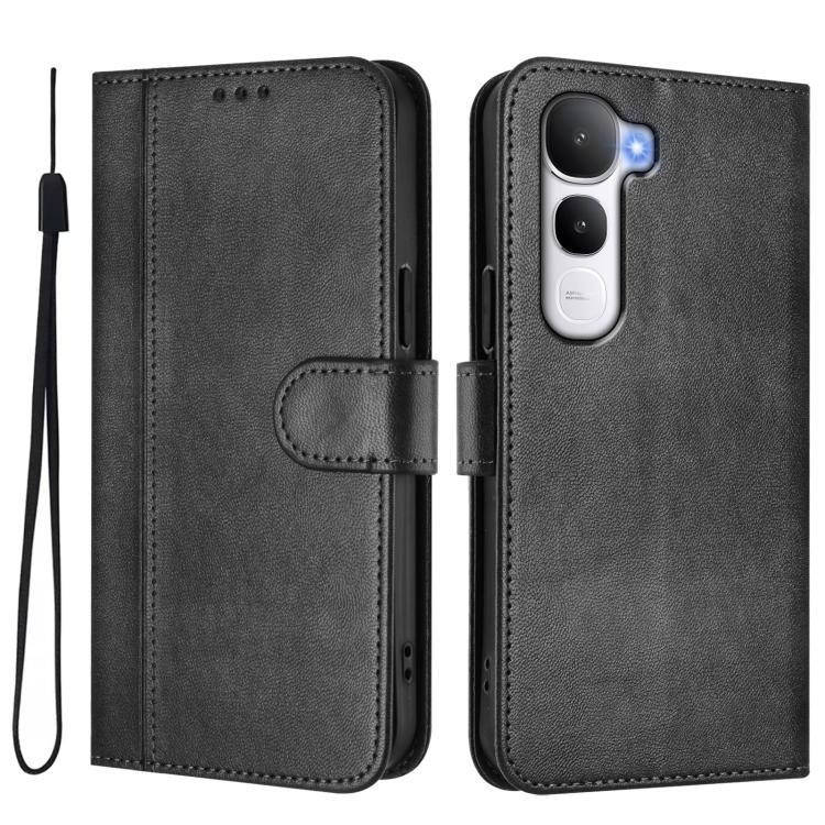 For vivo Y400 5G Global Line Splicing Buckle Retro Leather Phone Case