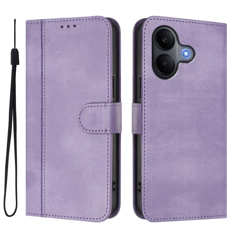 For vivo V60 Lite 5G Global Line Splicing Buckle Retro Leather Phone Case