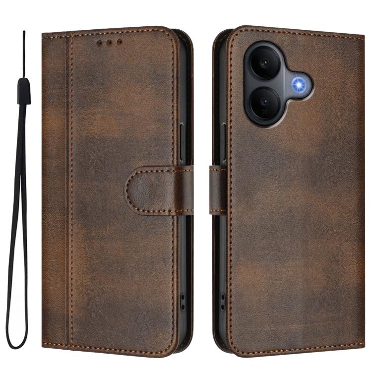 For vivo V60 Lite 5G Global Line Splicing Buckle Retro Leather Phone Case