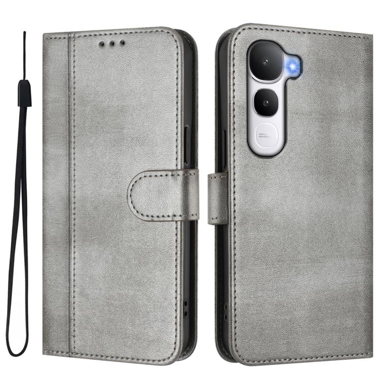 For vivo Y400 4G Line Splicing Buckle Retro Leather Phone Case