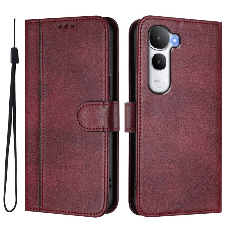 For vivo Y400 4G Line Splicing Buckle Retro Leather Phone Case