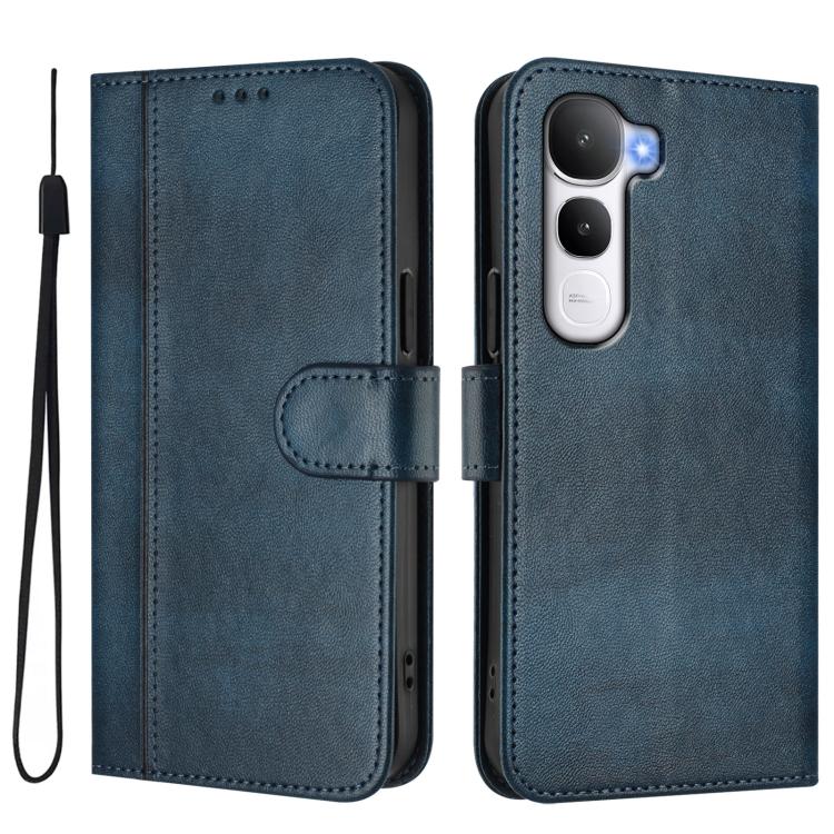 For vivo Y400 4G Line Splicing Buckle Retro Leather Phone Case