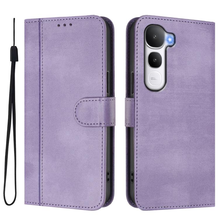 For vivo Y400 4G Line Splicing Buckle Retro Leather Phone Case