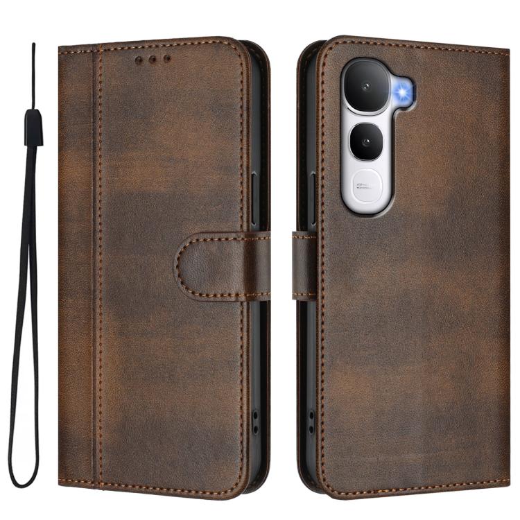 For vivo Y400 4G Line Splicing Buckle Retro Leather Phone Case