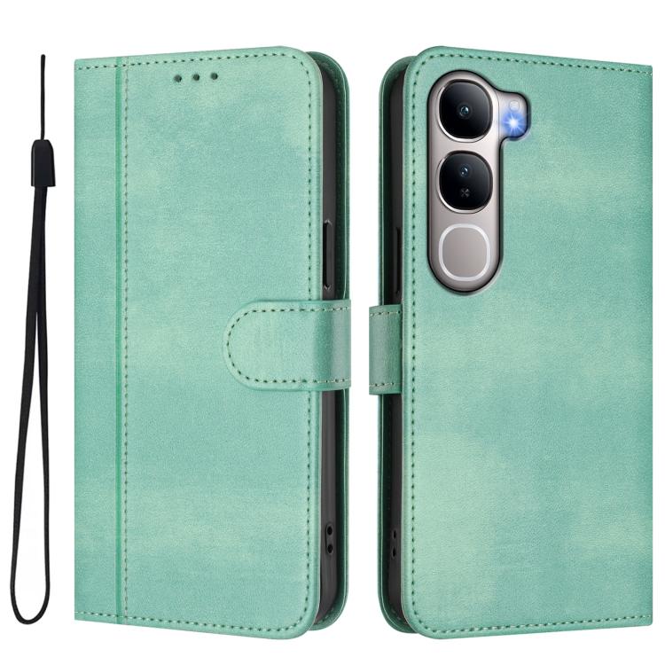 For vivo Y31 5G Global Line Splicing Buckle Retro Leather Phone Case