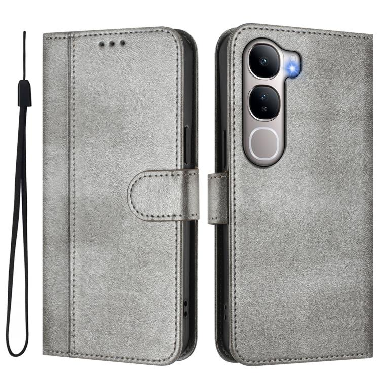 For vivo Y31 5G Global Line Splicing Buckle Retro Leather Phone Case